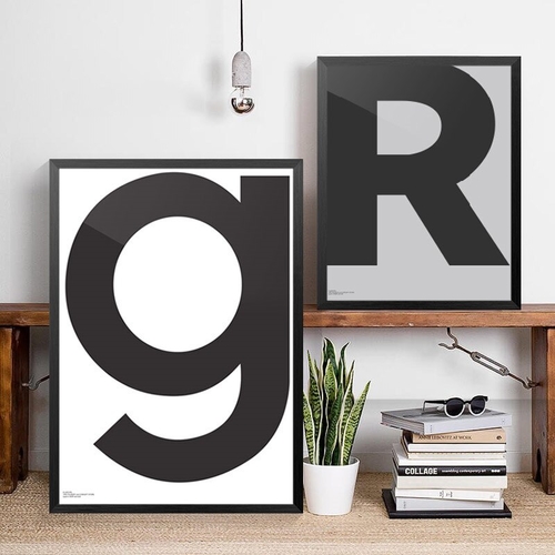 Nordic Black White Minimalist Letters Art Canvas