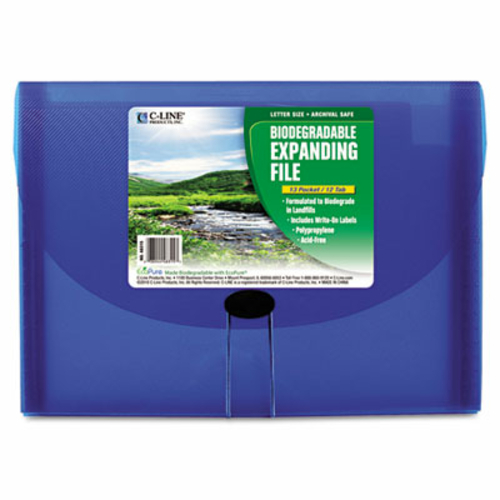 C-Line 48315 13-Pocket Ecological Expanding File  Letter  Blue