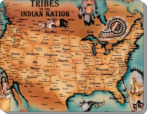 City of Native American Indian Tribal Map Mouse Pad