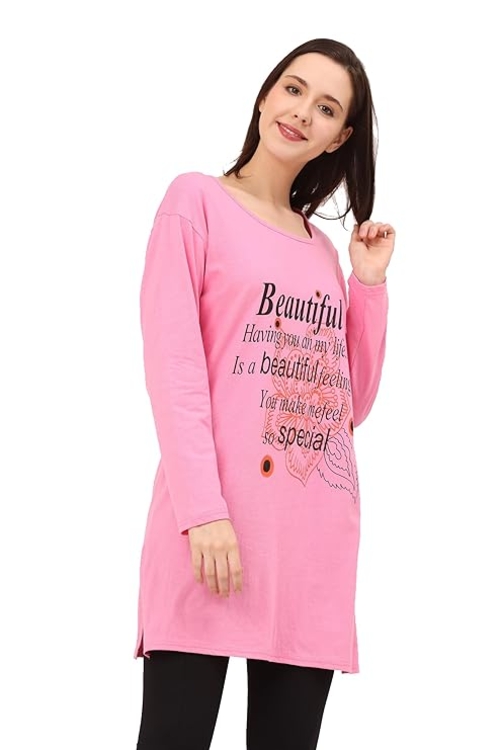 Women's Printed Long T-Shirt Full Sleeve