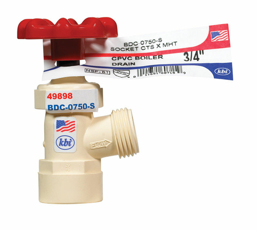 King Brothers Industries BDC-0750-S 0.75 in. Boiler Drain Valve CPVC