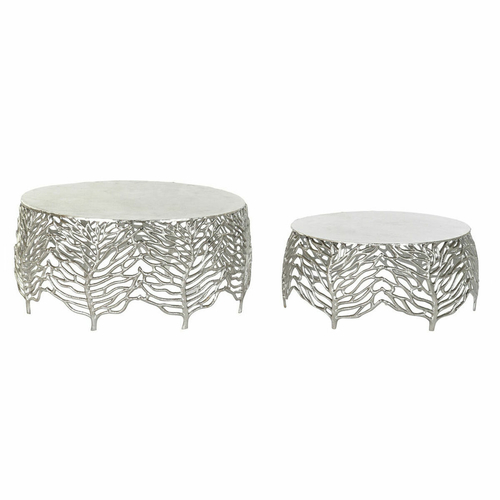 Side table DKD Home Decor Aluminium (2 pcs) (52 x 52 x 25 cm) (63.5 x