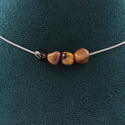 Mookaite from Australia 8 mm 4 beads necklace. 