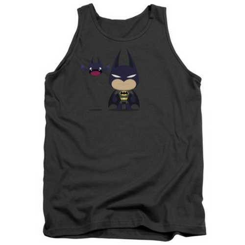 Trevco Batman-Cute Batman - Adult Tank Top - Charcoal- Small