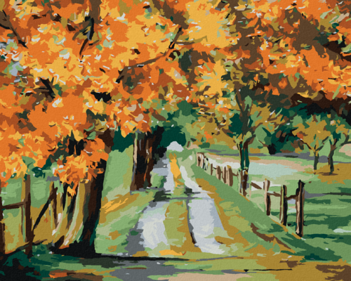 Paint by Numbers - MAPLE TREE BY THE ROAD