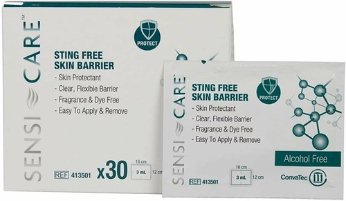 Skin Barrier Wipes, 3 mL. Pack of 30 Sting Free swabs for skin