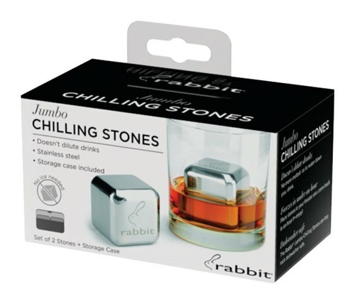 Rabbit W9962 Stainless Steel Jumbo Chilling Stones  Set of 2