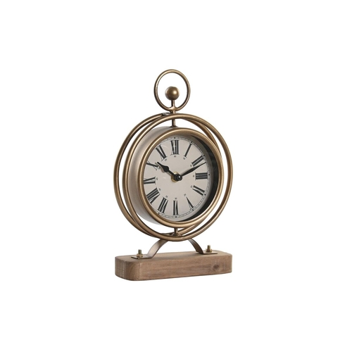 Table clock DKD Home Decor Golden Iron MDF Wood Traditional 16,5 x 5,5