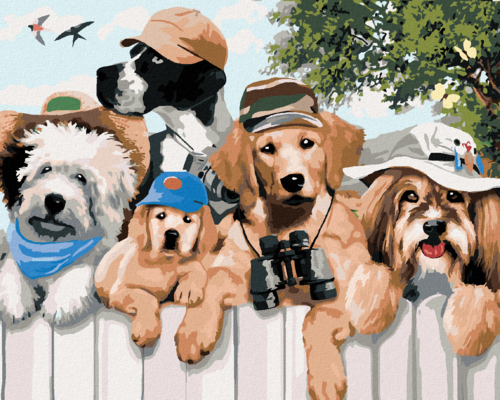 Paint by Numbers - DOGS ON A TRIP IN NATURE (HOWARD ROBINSON)