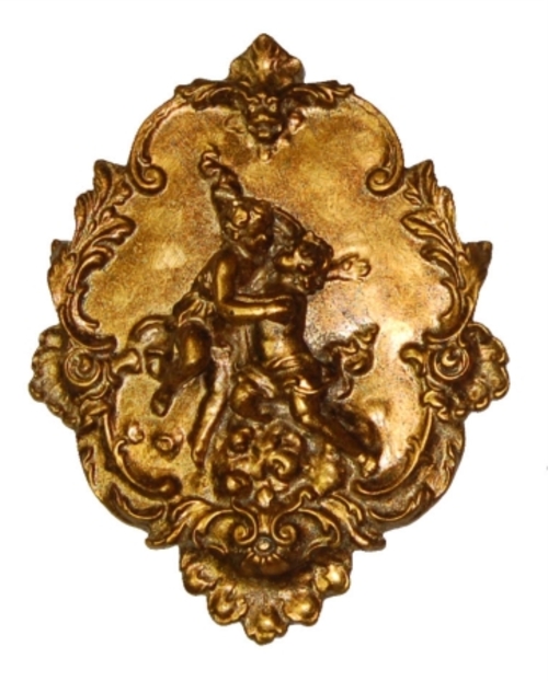 Hickory Manor House 6766ET Left Cherub Plaque - Etineene Gold