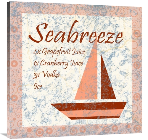 Global Gallery GCS-458098-3636-142 36 x 36 in. Cocktail Recipes - Sea 