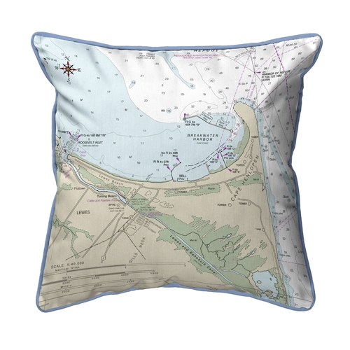 Betsy Drake ZP12216LD 22 x 22 in. Lewes, DE Nautical Map Extra Lar