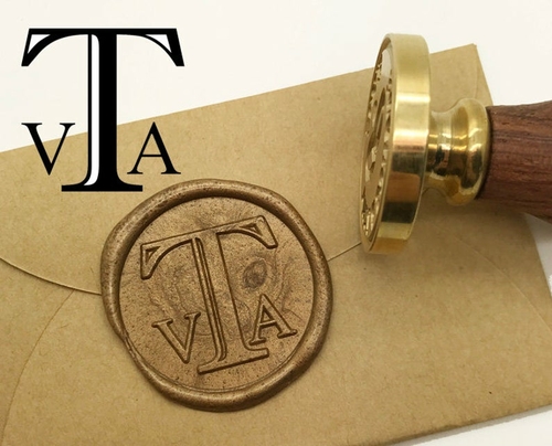 Main Three Letters Initials Wax Seal Stamp Personalized Monogram Custom image