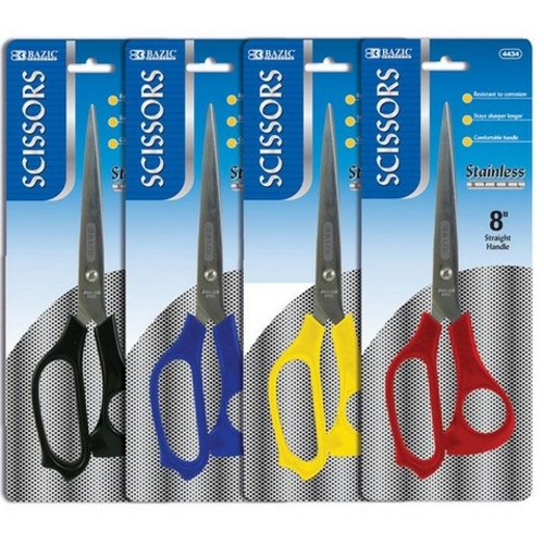 Bazic 4434   8" Stainless Steel Scissors Pack of 24  