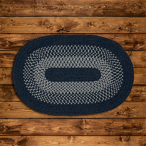 Colonial Mills Rug MD24R036X060 3 x 5 ft. Madison Braided Rug  Navy