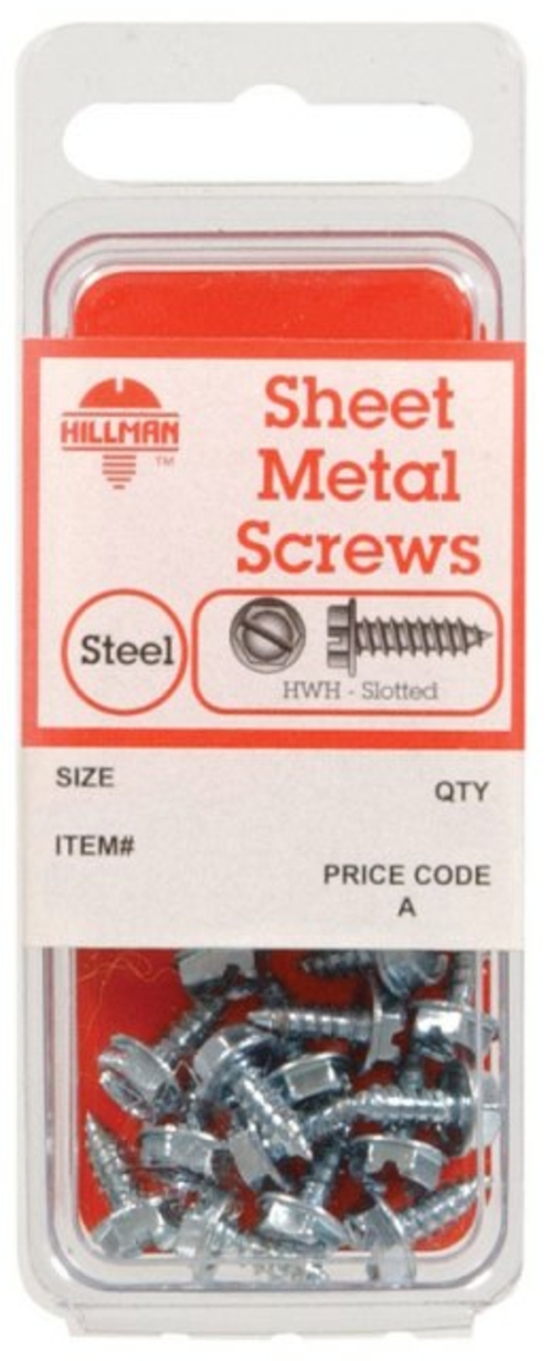 Hillman 5293 6 x 0.5 in. Hex Head Zinc Plated Steel Sheet Metal Screw-