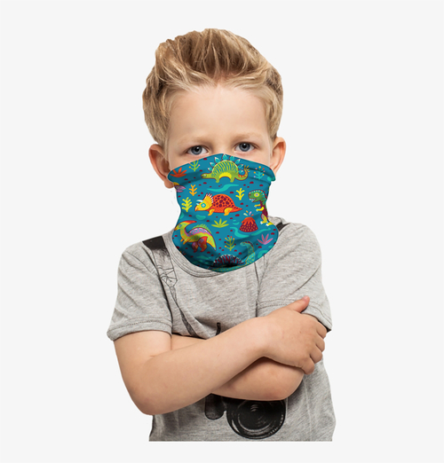 Main Neck Gaiter/Balaclava/Scarf Headband & Face Mask For Kids (Dinosaurs) image