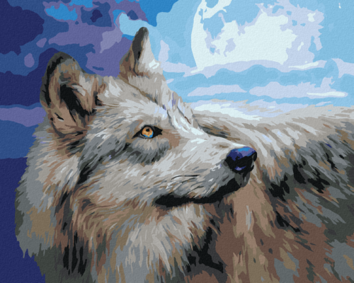 Zuty - Paint by Numbers â€“ WOLF AND THE FULL MOON (CAROL CAVALARIS),