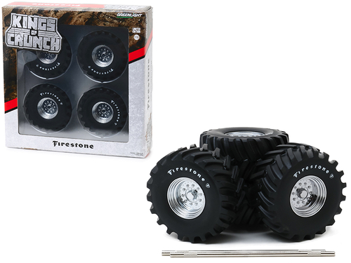 48-Inch Monster Truck \Firestone\" Wheels & Tires 6 piece Set \"Kings