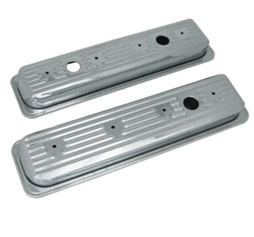 R9702 2.37 in. Steel Valve Covers for 1987 Chevy 5.0L, Chrome