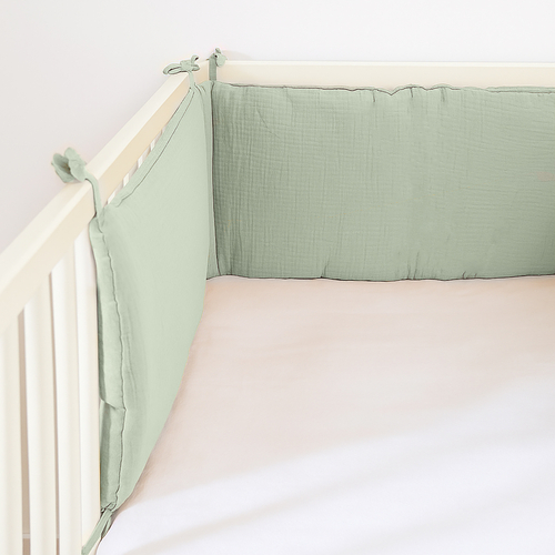 Organic Cotton Cot Bumper - Green