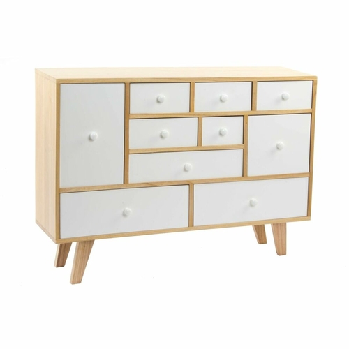 Sideboard DKD Home Decor   White Natural Wood Paolownia wood 95 x 25 x