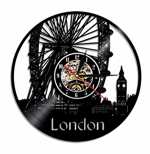 LONDON CITYLINE HANDMADE VINYL RECORD WALL CLOCK