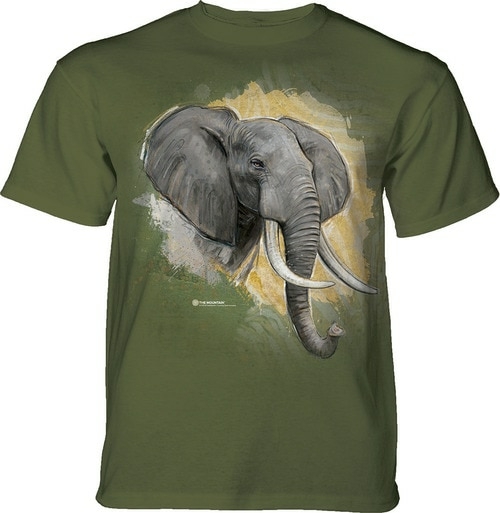 The Mountain 10652301936 Green Modern Safari Elephant Adult Classic Te