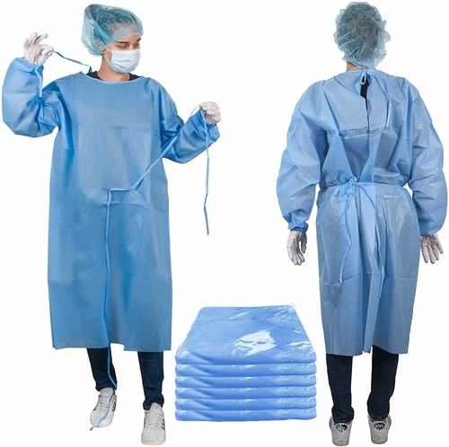 Polyethylene Robes Blue. Pack of 10 Adult Disposable Robes X-Large.