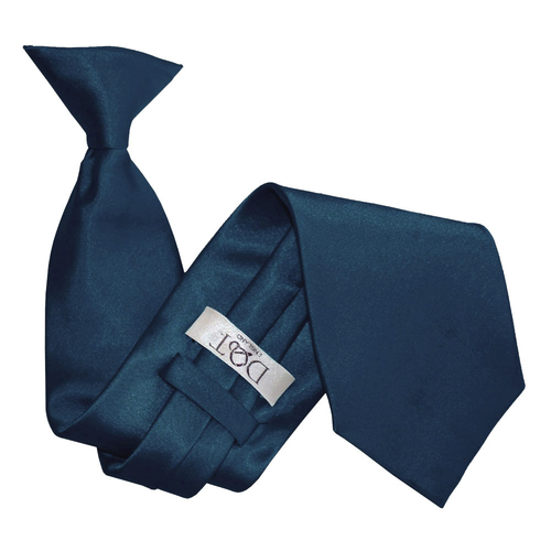 Plain Satin Clip-On Tie - Navy Blue