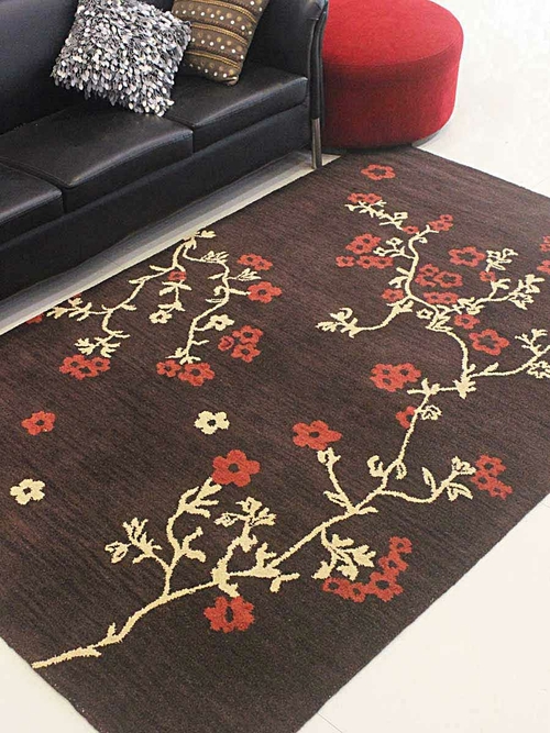 Glitzy Rugs UBSK00916T0004A15 8 x 10 ft. Hand Tufted Wool Floral Area 