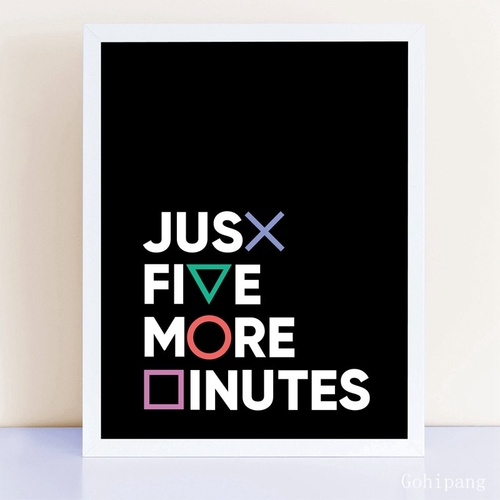 Gamer Gaming Wall Art Prints Buttons Just Five