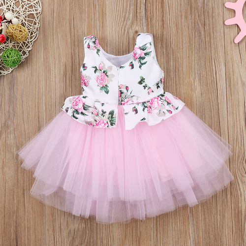 Fashion Toddler Baby Girls Princess Floral Layers