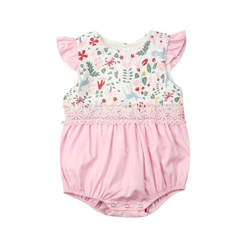 0 24M Newborn Baby Girl Bodysuits  Ruffles Short