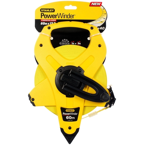 Tape measure Stanley Power Winder Length 60 m x 12,7 mm Fibreglass