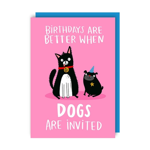 Funny Dogs Invited Birthday Card (Pack of 6)