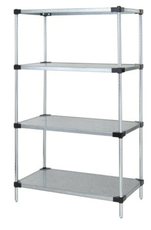 4-Shelf Galvanized Steel Solid Shelving Unit, 18 x 54 x 63 in.