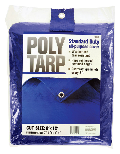 Projex 7400989 8 x 12 ft. Light Duty Polyethylene Tarp, Blue