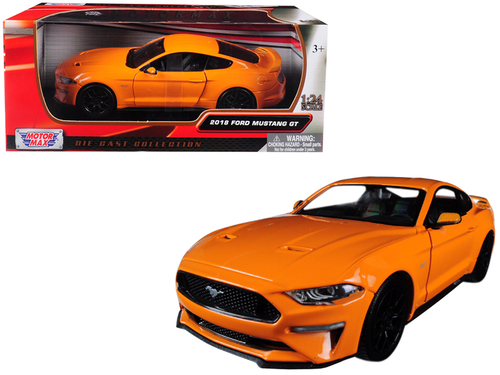 2018 Ford Mustang GT 5.0 Orange with Black Wheels 1/24 Diecast Model