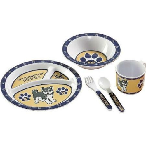 BSI Products 31054 Washington Huskies Kids 5 Piece Dish Set