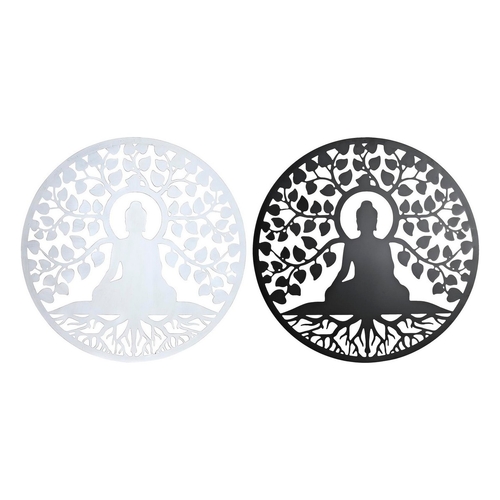 Wall Decoration DKD Home Decor White Black Buddha Oriental 100 x 1 x