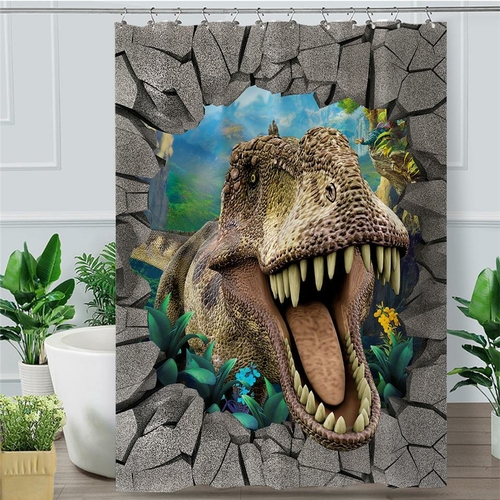 T-Rex Dinosaur Shower Curtain