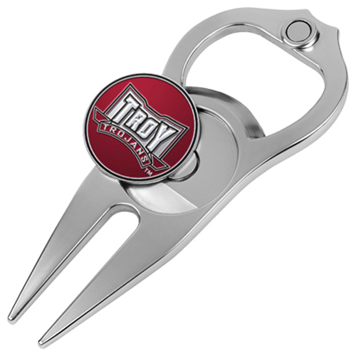 Hat Trick Openers 6 In 1 Golf Divot Tool - Troy Trojans