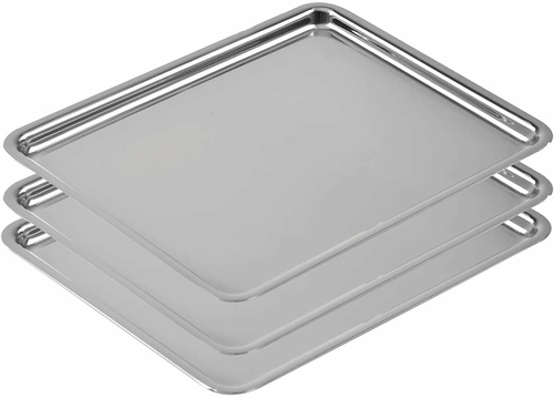 Pack of 12 Stainless Steel Instrument Trays 17 1/8" x 11 5/8" x 5/8"