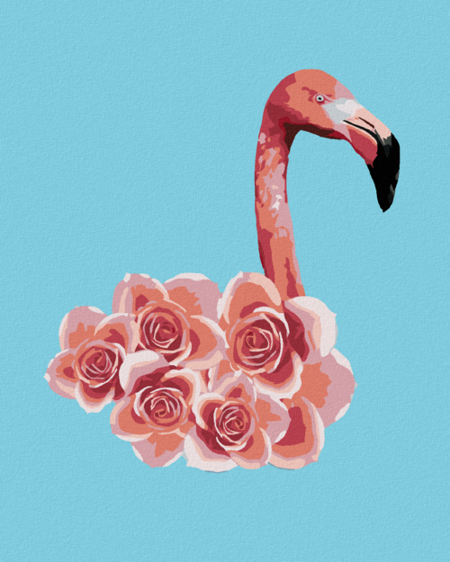Paint by Numbers - FLAMINGO AND ROSE