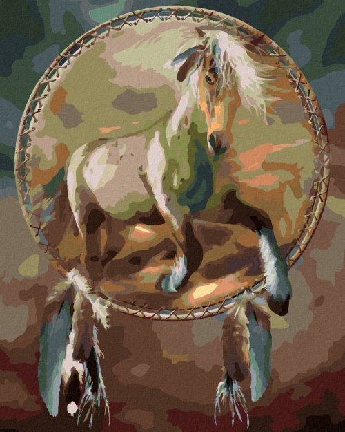 Zuty - Paint by Numbers - HORSE AND A DREAMCATCHER (CAROL CAVALARIS),