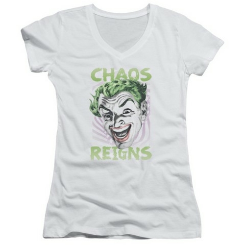 Trevco Batman Classic Tv-Chaos Reigns - Junior Tee - White- Extra Larg