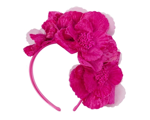 Bright Fuchsia Flower Fascinator Headband