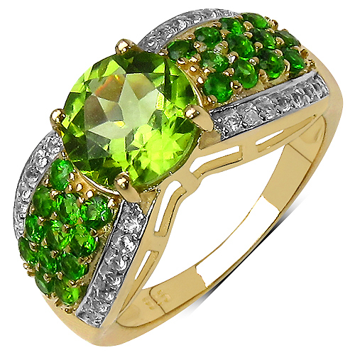 2.83 Carat Genuine Multi Stones .925 Sterling Silver Ring