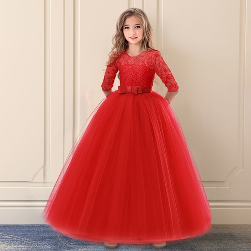 6 14T Girls Dresses Elegant Long Princess Dress